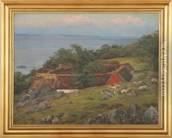 Hagagaarden I Arildslage, Skaane Oil Painting - Gabriel Oluf Jensen