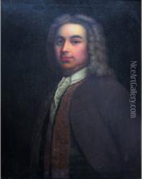 Portrait Of John De Sausmarez (1706-1773) Oil Painting - Enoch Seeman