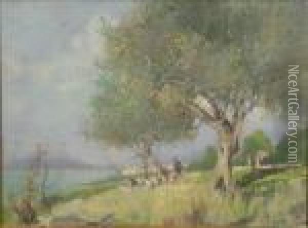 Shepherd, The South Of Italy Oil Painting - Oscar Ricciardi