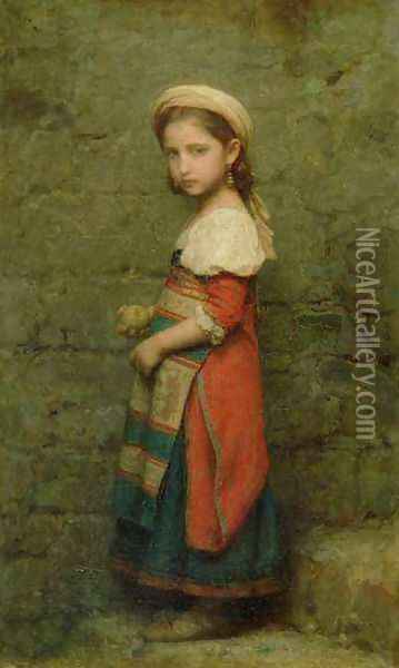 Italian Girl Oil Painting - Charles Francois Jalabert