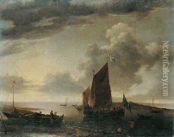 Seelandschaft Mit Schiffen Oil Painting - Lieve Pietersz Verschuier