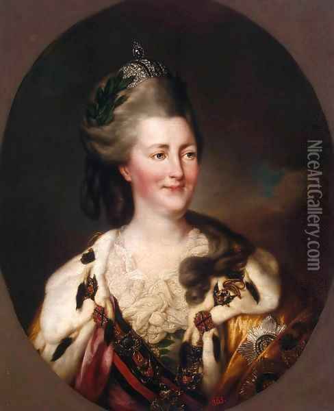 Portrait of Catherine II Oil Painting - Richard Brompton
