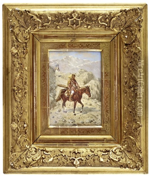 Tscherkessenreiter Im Kaukasus Oil Painting - Franz Quaglio