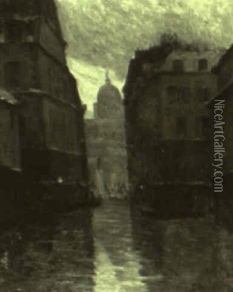 View Of Paris, The Flood Oil Painting - Henri Arthur Bonnefoy
