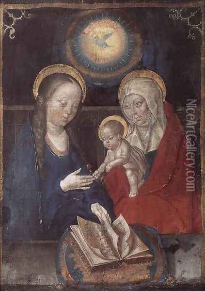 Virgin and Child with St Anne 1490s Oil Painting - Flemish Unknown Masters