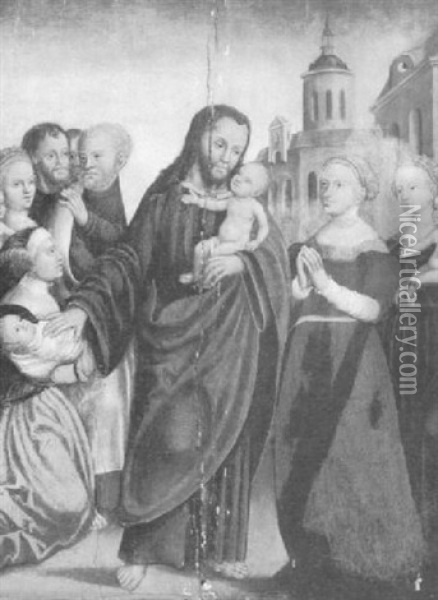 Christ And The Children Oil Painting - Lucas Cranach the Elder