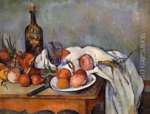Still Life With Red Onions Oil Painting - Paul Cezanne