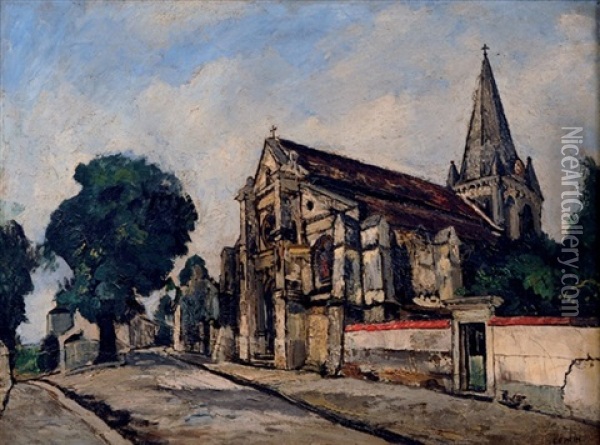 Eglise De Village Oil Painting - Marcel Francois Leprin