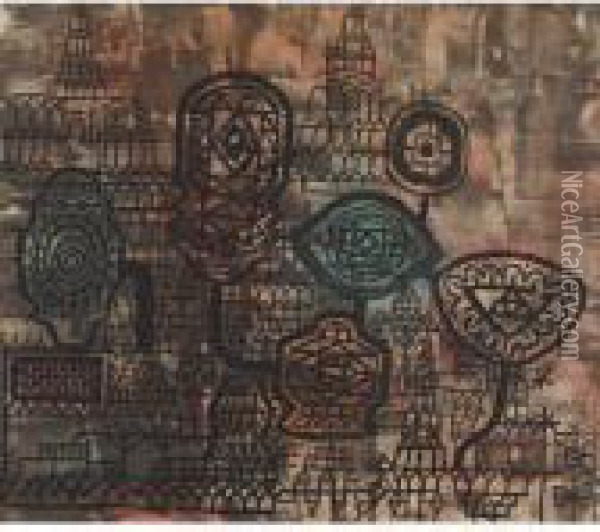 Geschmiedetes Stilleben (forged Still Life) Oil Painting - Paul Klee