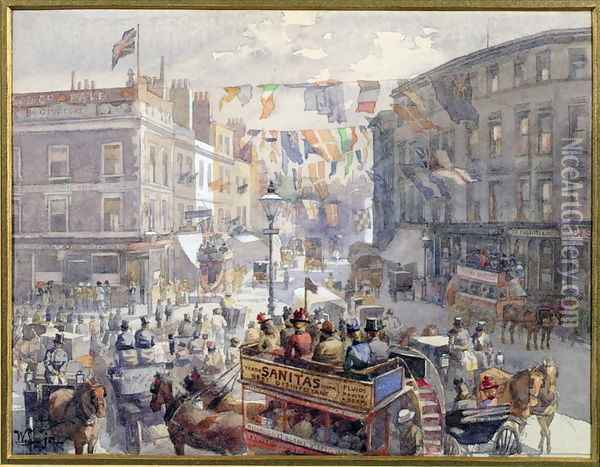 The Jubilee, Kensington High Street, London, 1901 Oil Painting - William Harding Collingwood-Smith