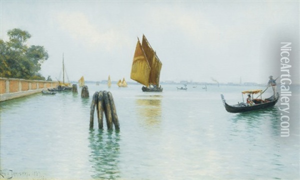 Venice Oil Painting - Louis Isak Napoleon Jensen