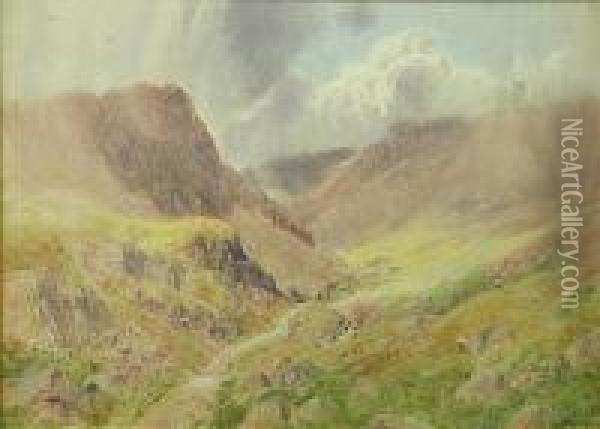 Honnister Crag, Lake District Oil Painting - Isaac Cooke