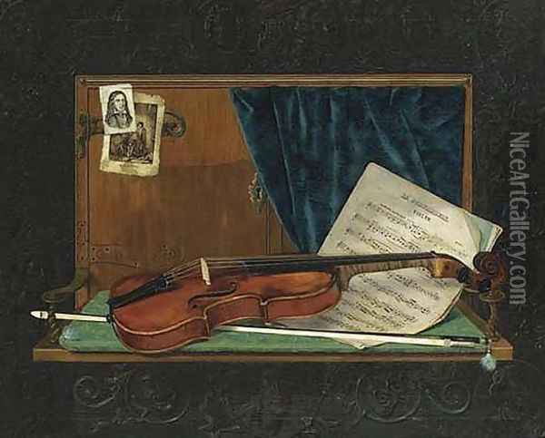 Music, 1896 Oil Painting - John Haberle
