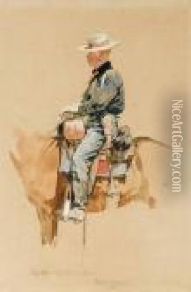 A Packer - Fort Grant -arizona Oil Painting - Frederic Remington