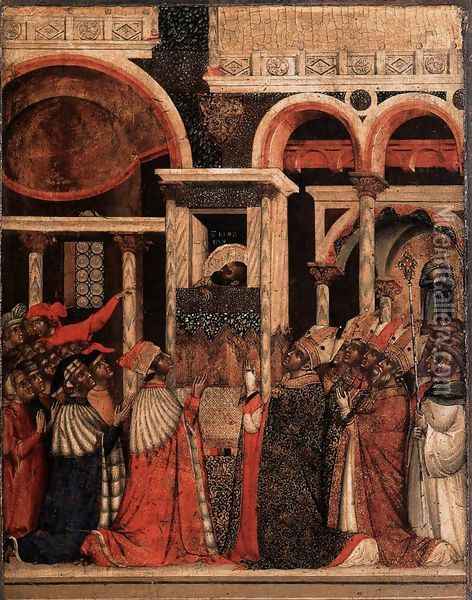 Rediscovery of the Relics of St Mark 1345 Oil Painting - Paolo Veneziano