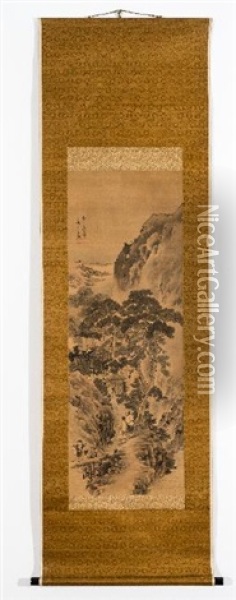 Ganku ( - 1838): Mountain Landscape With Scholars Oil Painting -  Ganku