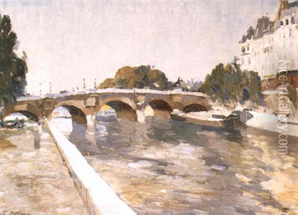 Pont Neuf A Paris Oil Painting - Paul Mathieu