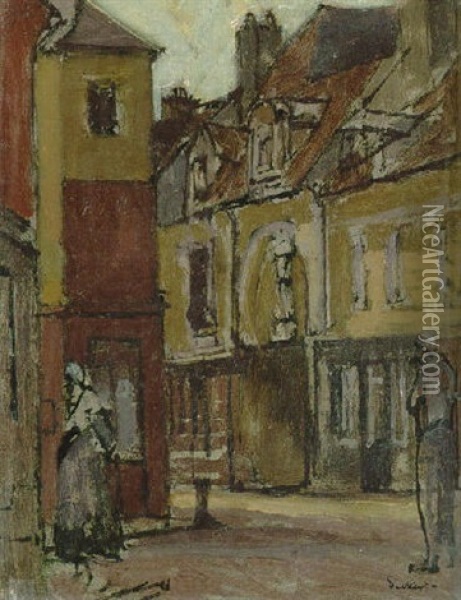A Street In Dieppe Oil Painting - Walter Sickert