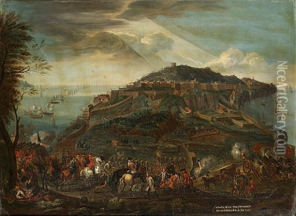 The Battle Of Friedlingen; And The Storming Of Gaeta Oil Painting - Franz Paul Findenigg