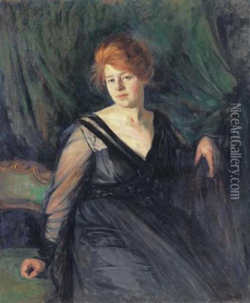 Red-haired Woman Oil Painting - Odon Heller