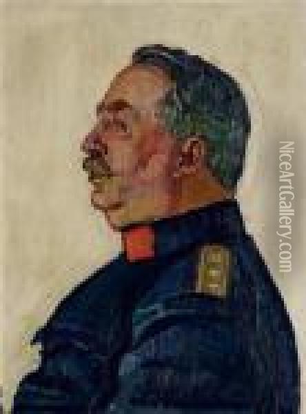 Portrait General Ulrich Wille Oil Painting - Ferdinand Hodler