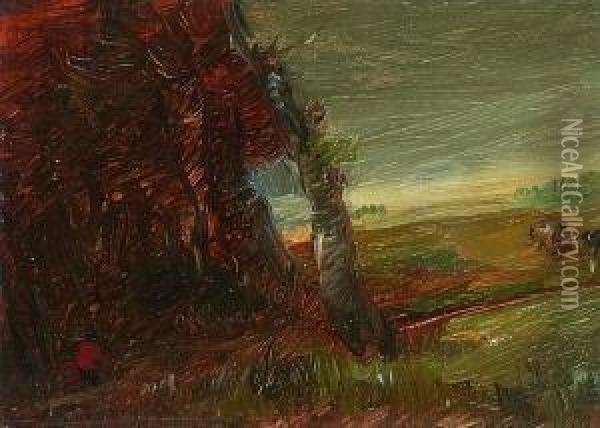 Herbstliche
 Waldrandlandschaft Oil Painting - Wilhelm Busch