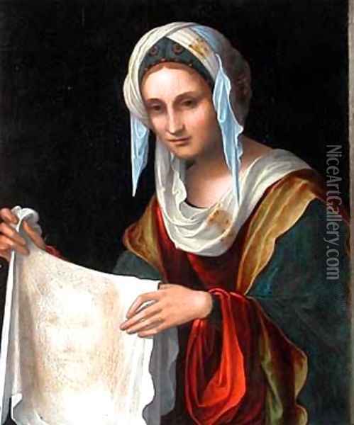 Sainte Veronique - Saint Veronica Oil Painting - Lorenzo Costa
