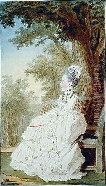 Fortunee-Marie d'Este (1734-1803) Countess of la Marche, Princess of Conti, 1768 Oil Painting - Louis Carrogis Carmontelle