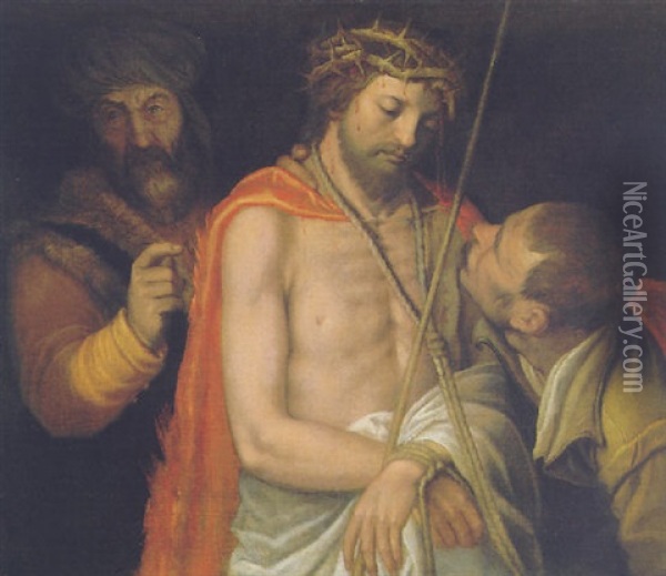 The Mocking Of Christ Oil Painting - Vincenzo Campi