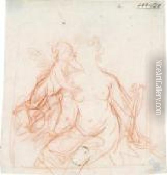 Venus Und Cupido Oil Painting - Pietro Da Cortona (Barrettini)