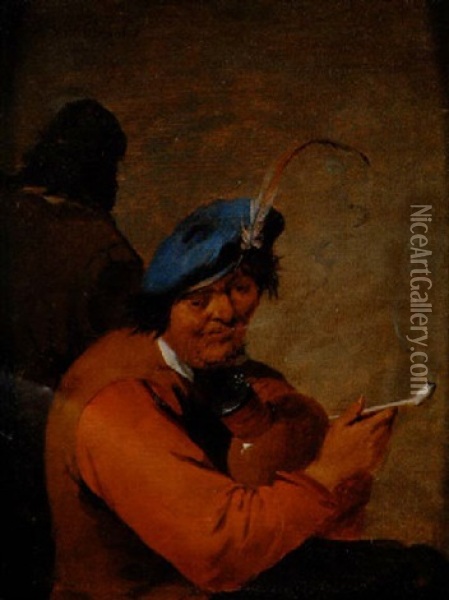 L'heureux Buveur Oil Painting - Matheus van Helmont
