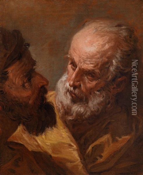 Zwei Kopfe Oil Painting - Sebastiano Ricci