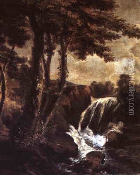 Paesaggio Silvestre Con Torrente Oil Painting - Jacob Van Ruisdael