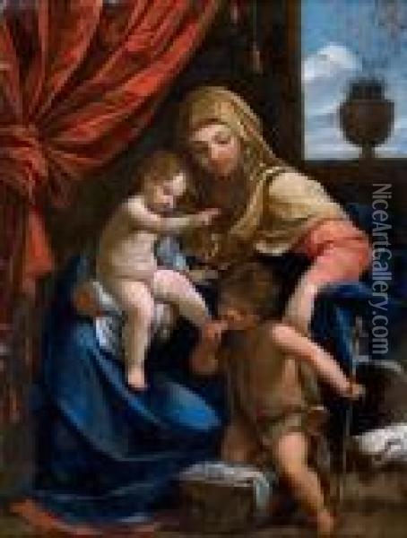 La Vierge A L'enfant Avec Saint Jean-baptiste Oil Painting - Guido Reni