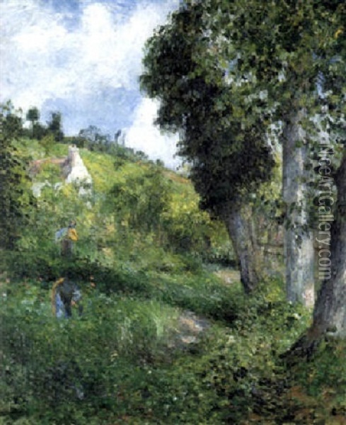 Paysage 'au Chou' Pres De Pontoise Oil Painting - Camille Pissarro