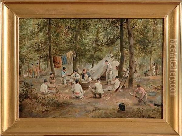 Corvee De Pommes De Terre Oil Painting - Gustave de Beaumont