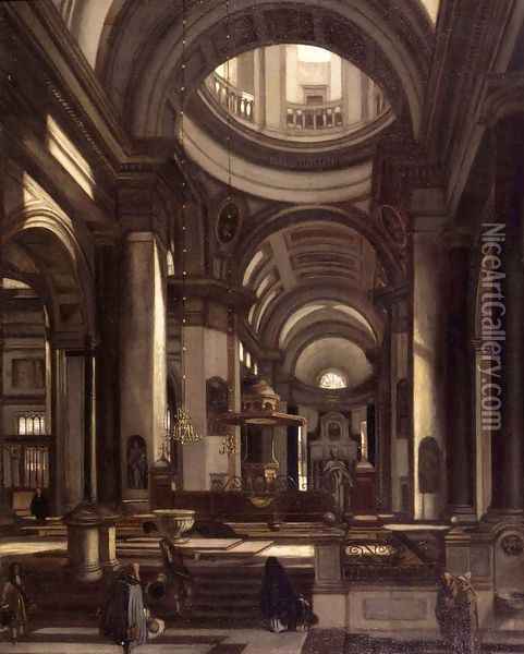 Interior of a Church (1) Oil Painting - Emanuel de Witte