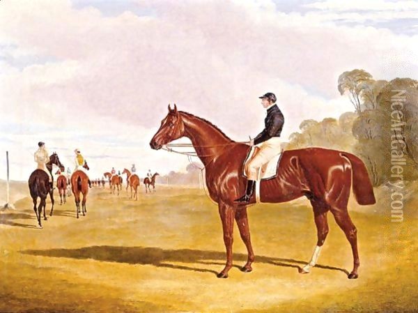 Mundig With William Scott Up, At The Start Of The 1835 Derby Oil Painting - John Frederick Herring Snr
