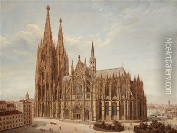 Cologne Cathedral Oil Painting - Joseph Langl