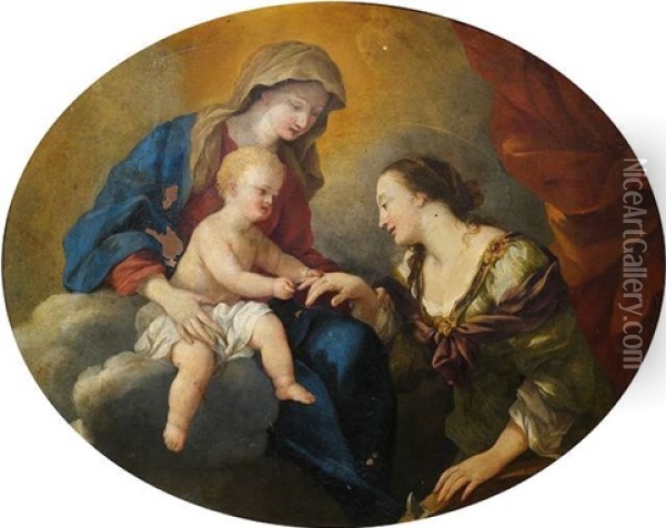 Die Mystische Vermahlung Der Heiligen Katharina Von Alexandrien Oil Painting - Giovanni Francesco Romanelli
