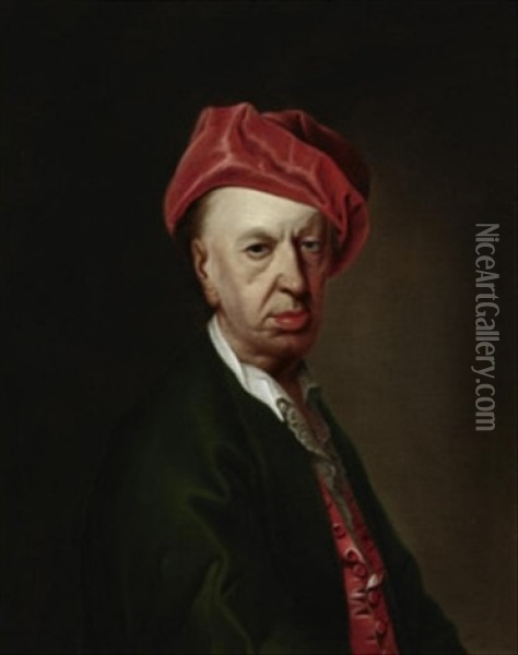 Portrat Eines Herrn In Hausjacke Oil Painting - Christian Seybold