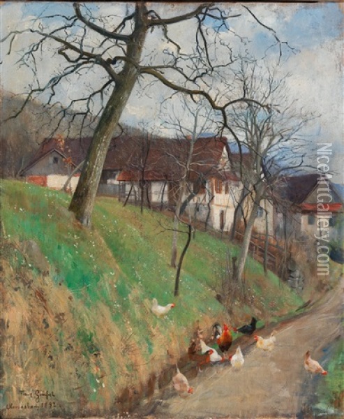 Vorfruhling Blumberg, Obersasbach, Schwarzwald Oil Painting - Franz Graessel