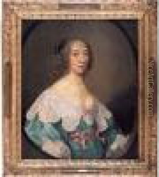 Portrait Presume De Lady Elizabeth Pickering, Dans Un Ovale Peint Oil Painting - William Dobson