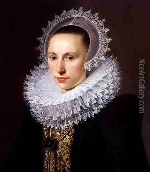 Portrait of a Lady Oil Painting - Cornelis van der Voort
