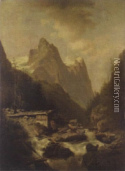 The Wetterhorn, Switzerland Oil Painting - Anton Pick