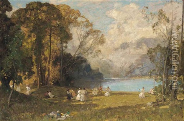 An Idyll Of Como Oil Painting - Sir Alfred East
