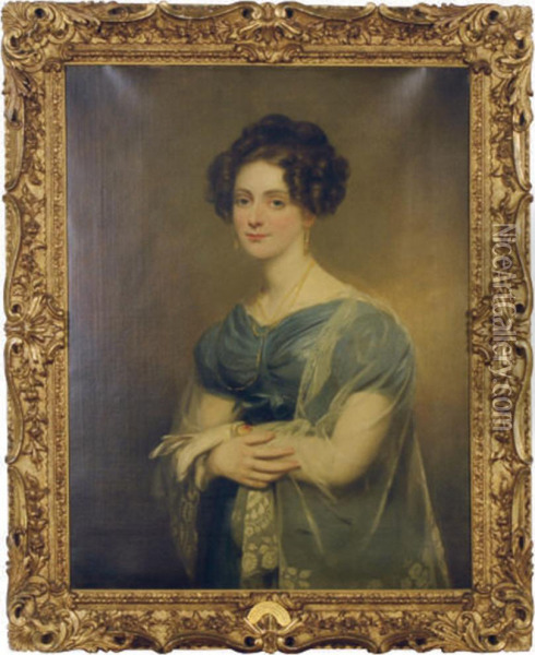 Portrait Of Mary Margaret Hampton Of Angelsea Oil Painting - Sir John Watson Gordon