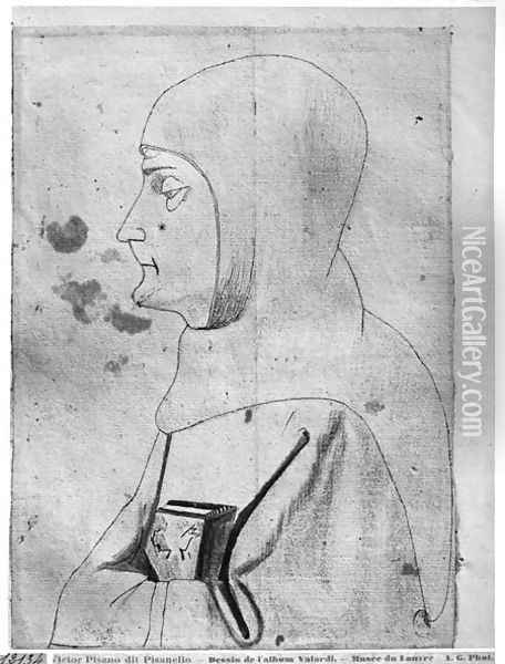 Monk, from the The Vallardi Album Oil Painting - Antonio Pisano (Pisanello)