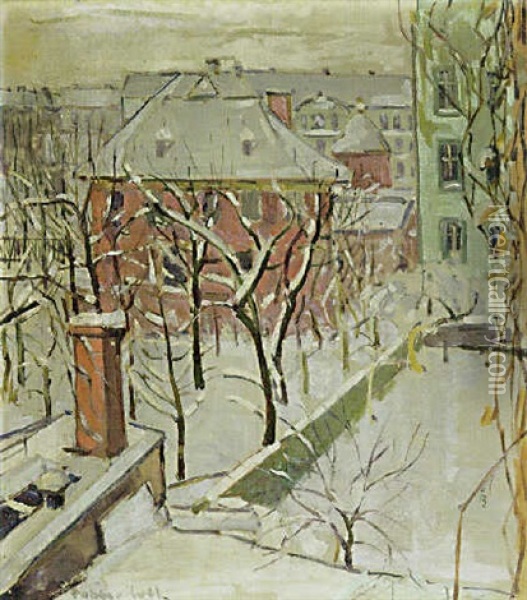 Winter Landschaft Oil Painting - Oskar Moll