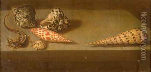 Lizards and shellfish Oil Painting - Balthasar Van Der Ast